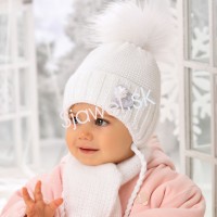 Detské čiapky zimné - dievčenské + šálik - model - 761